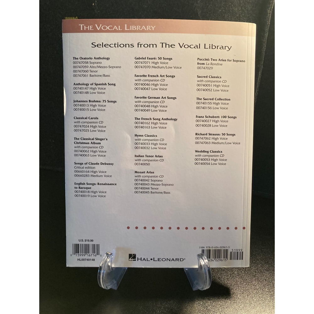 Anthology of Spanish Song Low Voice The Vocal Library Hal Leonard HL00740148 - Picture 2 of 3